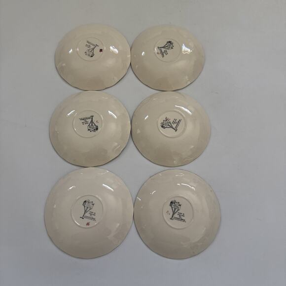 Johnson Brothers The Friendly Village Set 6 Saucers 5.5" The Ice House ENGLAND - Picture 3 of 10